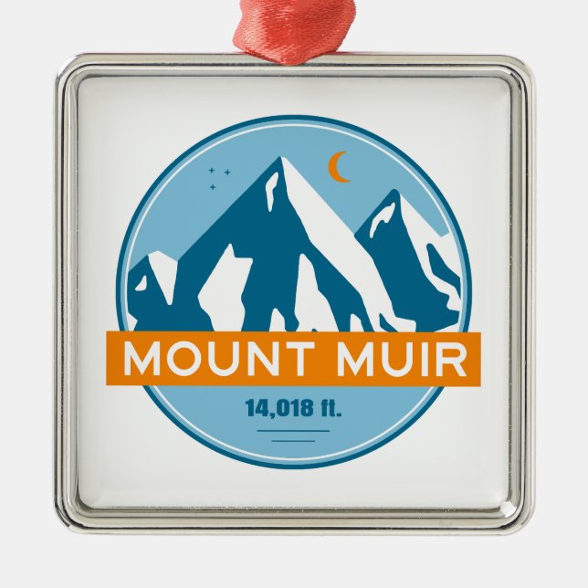 Mount Muir California Stars Moon Metal Ornament (Front)