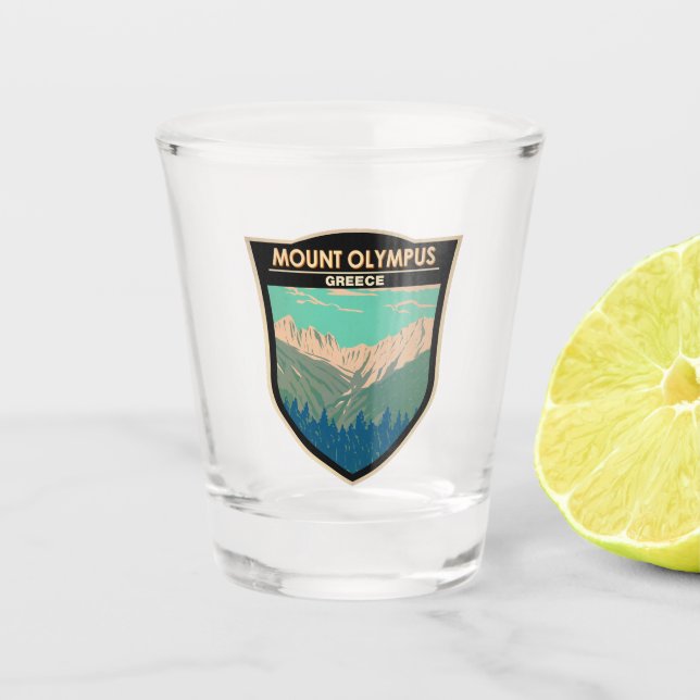 Mount Olympus Greece Travel Art Vintage Shot Glass (Front)