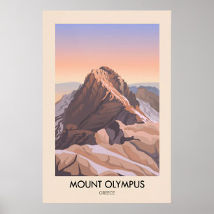 Mount Olympus Greece Travel Poster