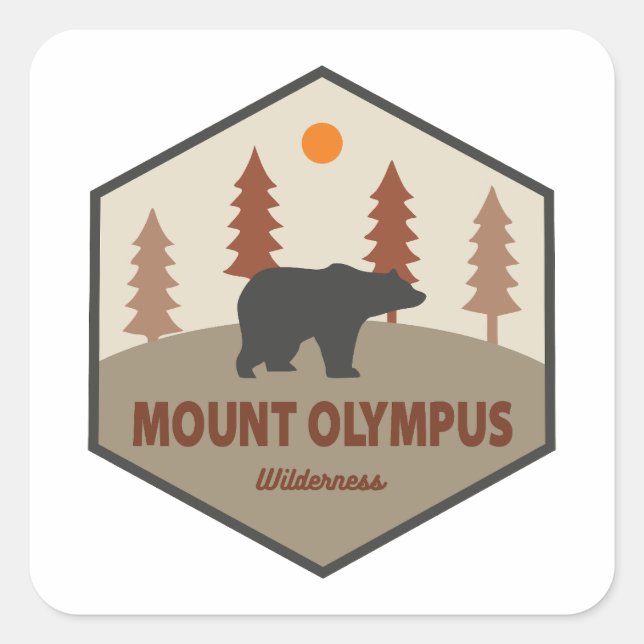 Mount Olympus Wilderness Utah Bear Square Sticker (Front)