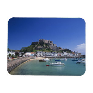 Mount Orgueil Castle and harbour, Gorey, Jersey Magnet