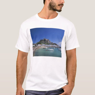 Mount Orgueil Castle and harbour, Gorey, Jersey T-Shirt