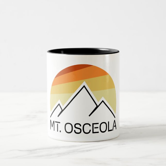 Mount Osceola New Hampshire Retro Two-Tone Coffee Mug (Center)