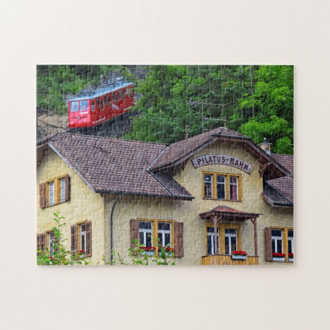 Mount Pilatus Bahn - Cog Railway - 11x14 - 252 pc Jigsaw Puzzle (Horizontal)