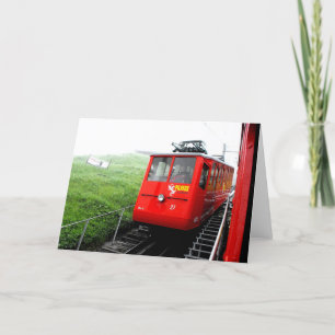 Mount Pilatus cog railway in Switzerland Holiday Card