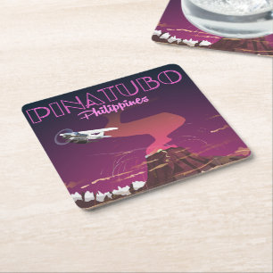 Mount Pinatubo, Philippines Square Paper Coaster