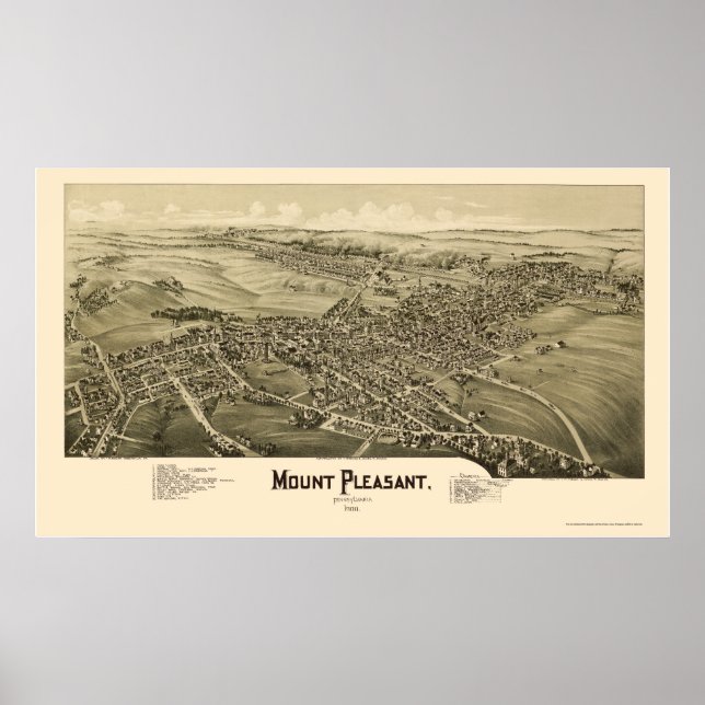 Mount Pleasant, PA Panoramic Map - 1900 Poster (Front)