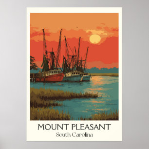 Mount Pleasant SC Shrimp Boats Poster