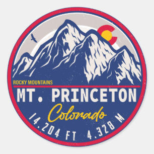 Mount Princeton Colorado - 14ers fourteener hiking Classic Round Sticker