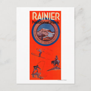 Mount Rainier Advertising Poster Postcard