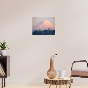 Mount Rainier Alpenglow Landscape Poster