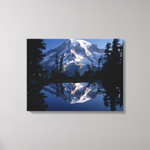 Mount Rainier and Blue Sky Perfectly Reflected 2 Canvas Print