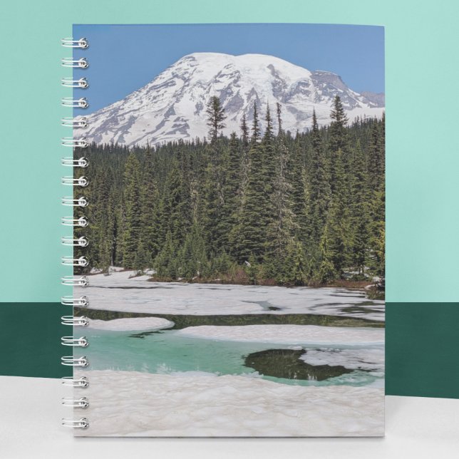Mount Rainier and Frozen Lake Landscape Notebook (In Situ)