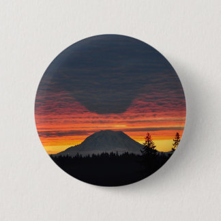 Mount Rainier and it's Shadow 2 Inch Round Button