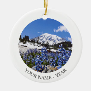 Mount Rainier at Paradise Point Ceramic Ornament