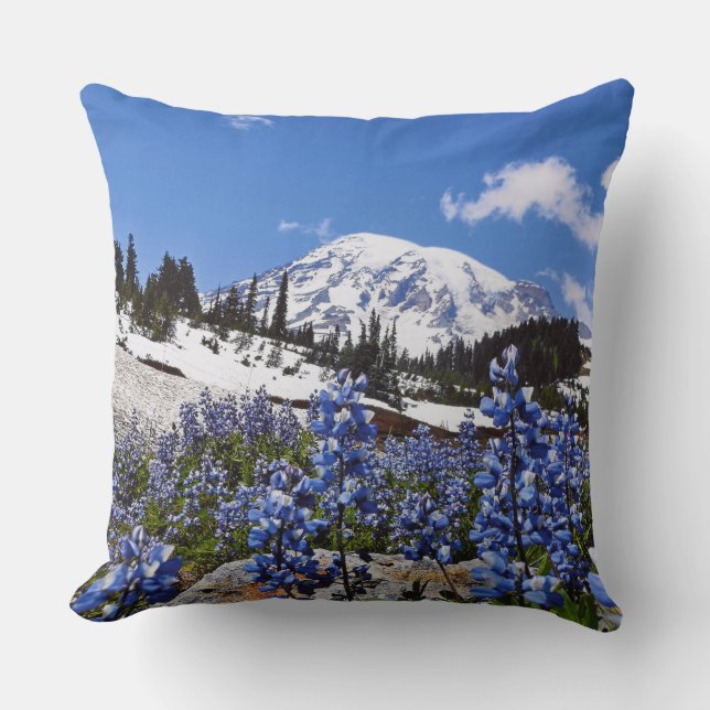Mount Rainier at Paradise Point Throw Pillow (Front)