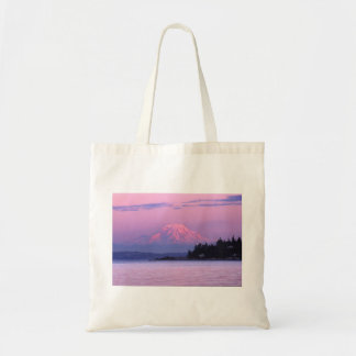 Mount Rainier at sunset Tote Bag