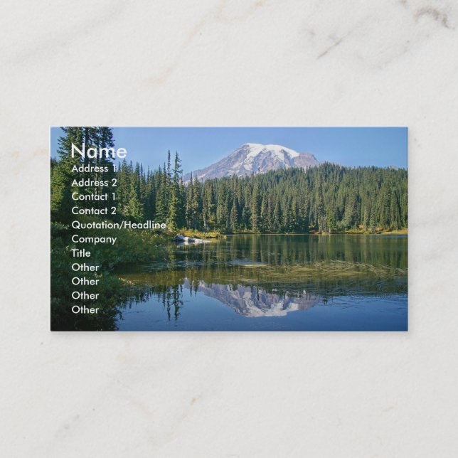 Mount Rainier business card.. Business Card (Front)