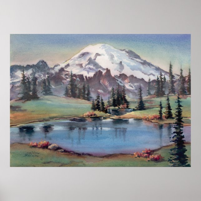 MOUNT RAINIER by SHARON SHARPE Poster (Front)