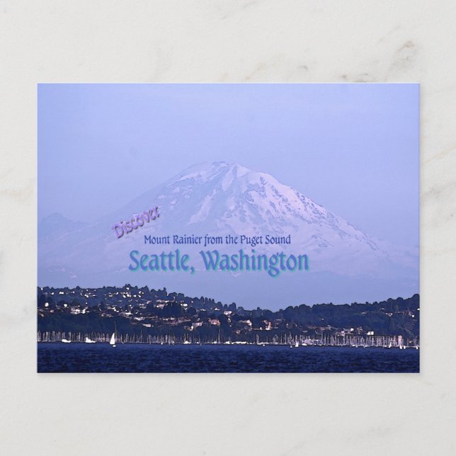 Mount Rainier from the Puget Sound Postcard (Front)