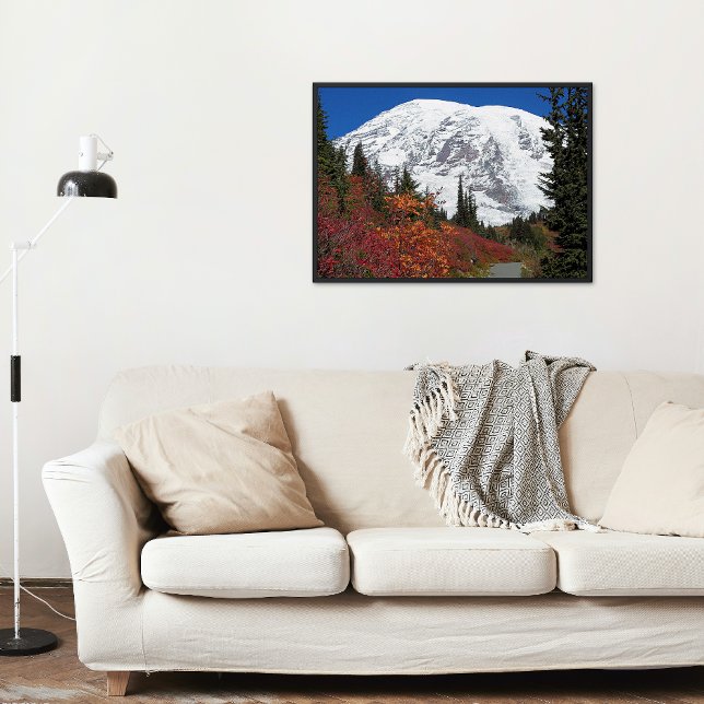 Mount Rainier Hiking Trail Fall Color Poster (In Situ)