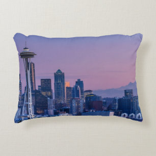 Mount Rainier in the background. Decorative Pillow