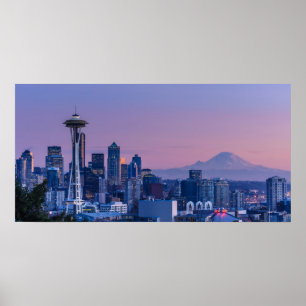 Mount Rainier in the background. Poster