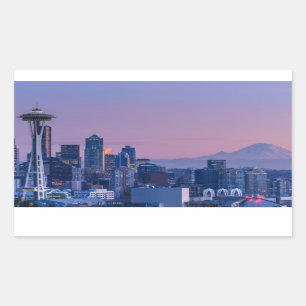 Mount Rainier in the background. Sticker