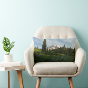 Mount Rainier Morning Light Lumbar Pillow