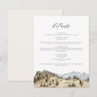 MOUNT RAINIER Mountain Wedding Details Card