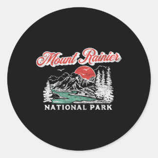 Mount Rainier National Park 80'S Mountains Classic Round Sticker