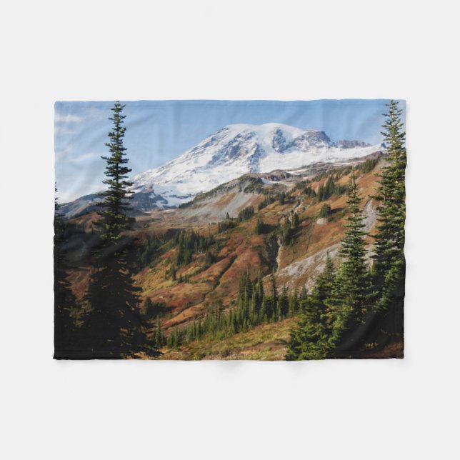 Mount Rainier National Park, autumn Fleece Blanket (Front (Horizontal))