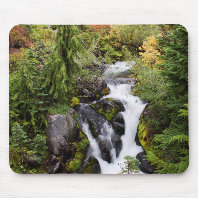 Mount Rainier National Park, autumn stream Mouse Pad (Front)