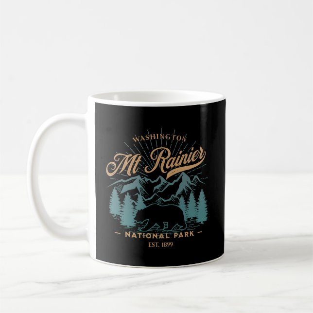 Mount Rainier National Park Bear Coffee Mug (Left)