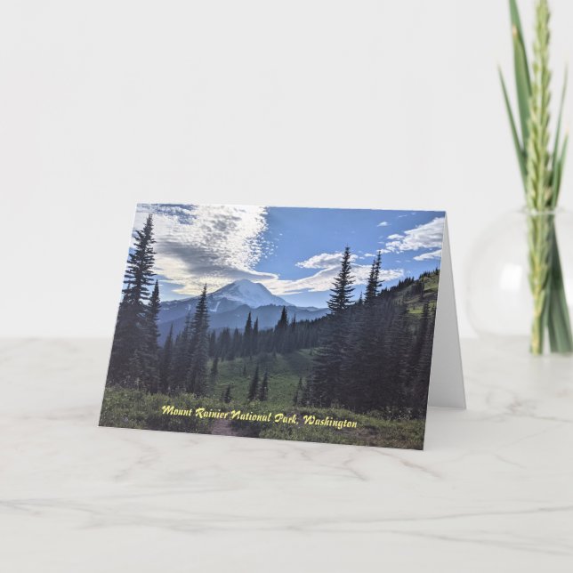 Mount Rainier National Park Blank Greeting Card (Front)