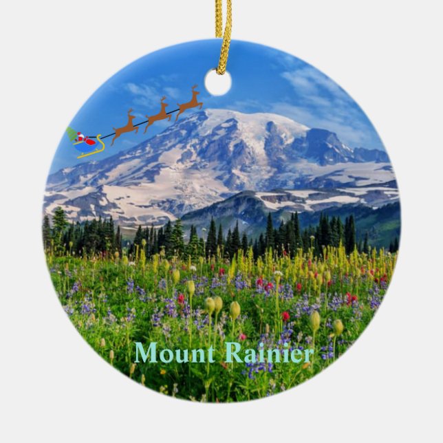 Mount Rainier National Park Christmas Ornament (Front)