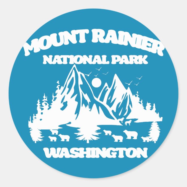 Mount Rainier National Park Classic Round Sticker (Front)