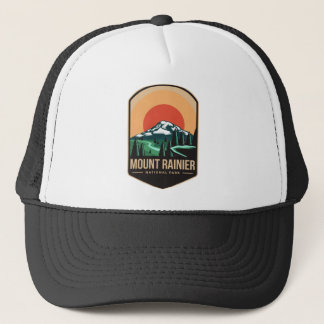 Mount rainier national park emblem patch logo trucker hat