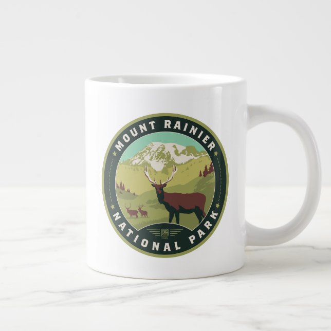 Mount Rainier National Park Large Coffee Mug (Right)