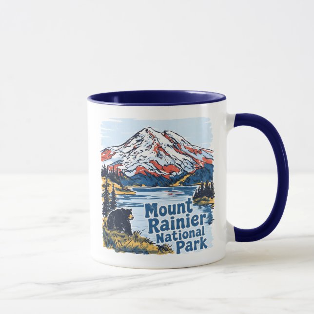 Mount Rainier National Park Mountain Landscape Mug (Right)