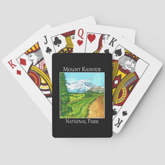 Mount Rainier National Park near Seattle Washingto Playing Cards (Back)