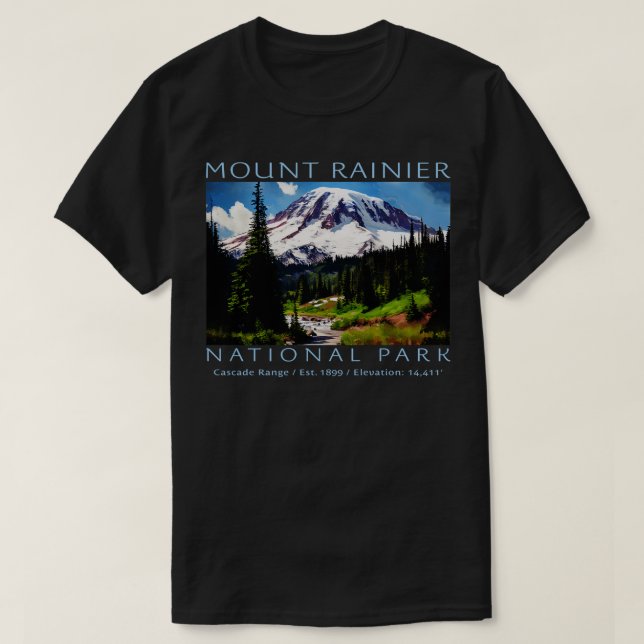 Mount Rainier National Park T-Shirt (Design Front)