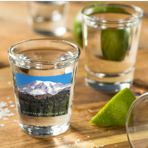 Mount Rainier National Park Travel Photo Shot Glass