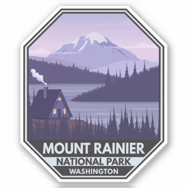 Mount Rainier National Park Washington Cabin Retro (Front)