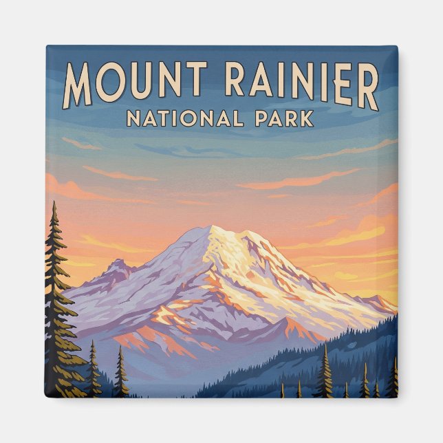 Mount Rainier National Park Washington travel Magnet (Front)