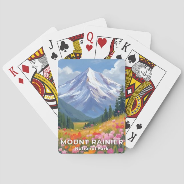 Mount Rainier National Park | Washington Travel Playing Cards (Back)