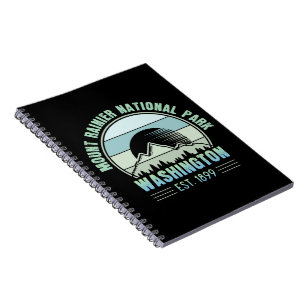 Mount Rainier National Park Washington USA Retro Notebook