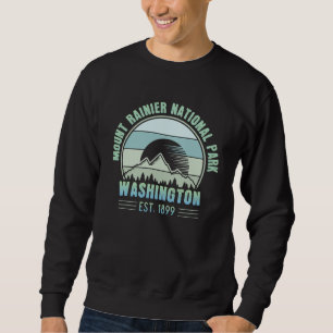 Mount Rainier National Park Washington USA Retro Sweatshirt