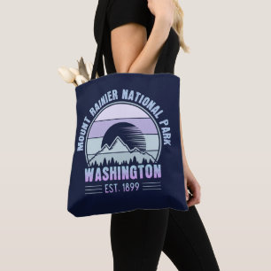 Mount Rainier National Park Washington USA Retro Tote Bag