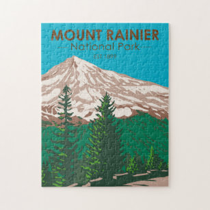 Mount Rainier National Park Washington Vintage  Jigsaw Puzzle